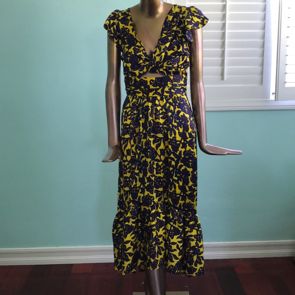 A.L.C yellow and purple dress
